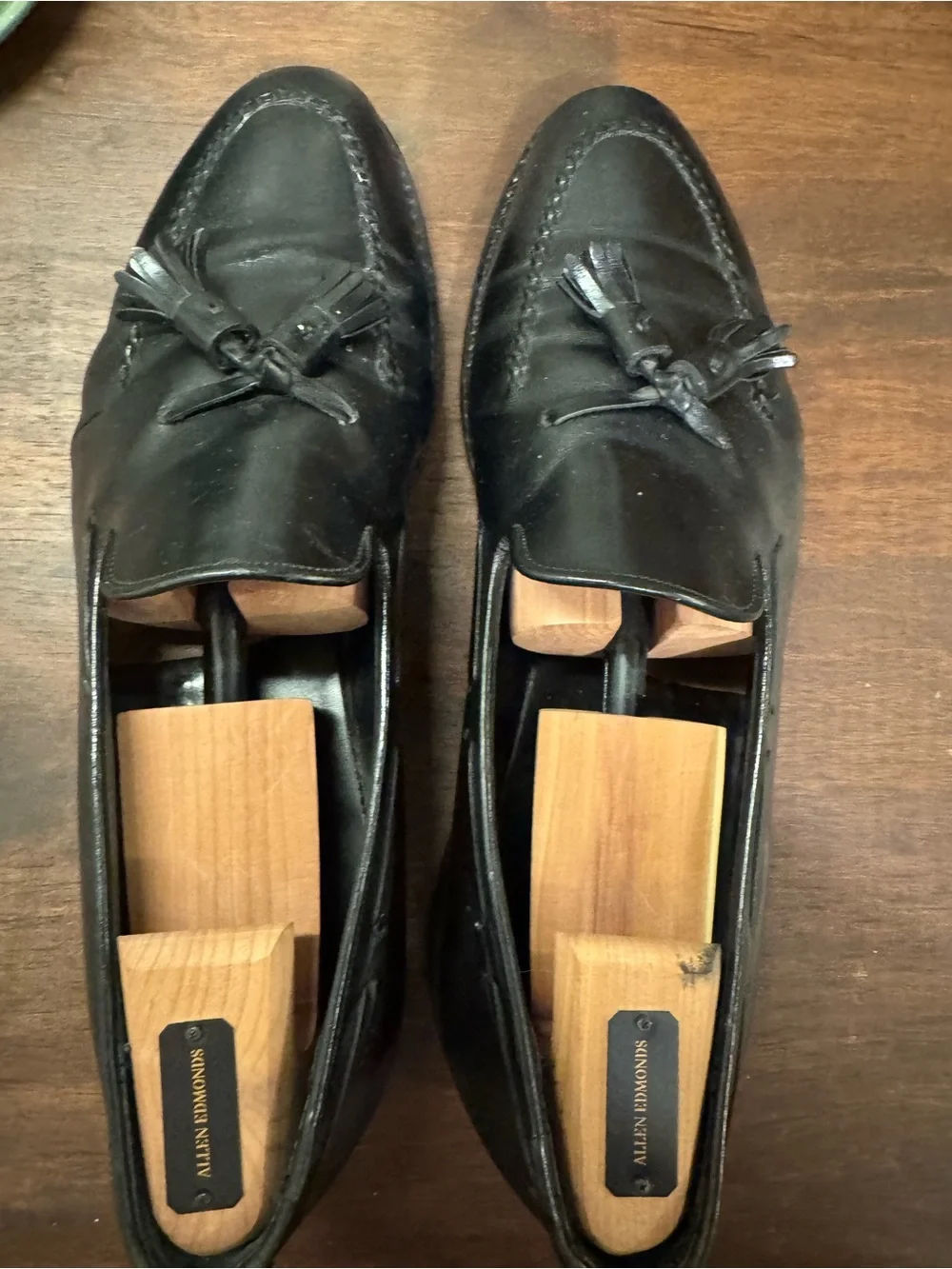 Johnston & Murphy Black Leather Tassel Loafers